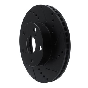 Toyota Tacoma Brake Rotor (1) - Front Right - R1 Concepts - Drilled & Slotted - Black - `05-`15